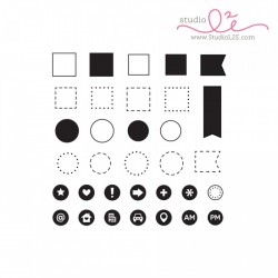 Studio L2E ICONIC OUTLINES planner stamp set